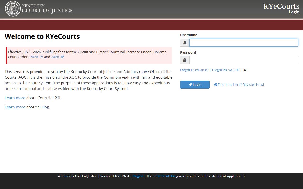 Bourbon County court records CourtNet case search login