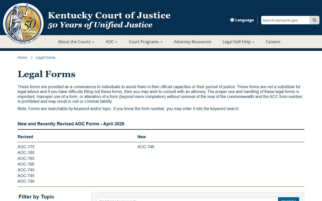 Bourbon County court records Kentucky legal forms