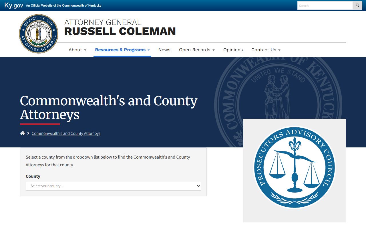 Bourbon County criminal court records Kentucky Attorney General attorney directory