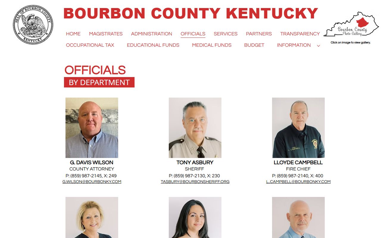 Bourbon County court records elected officials page
