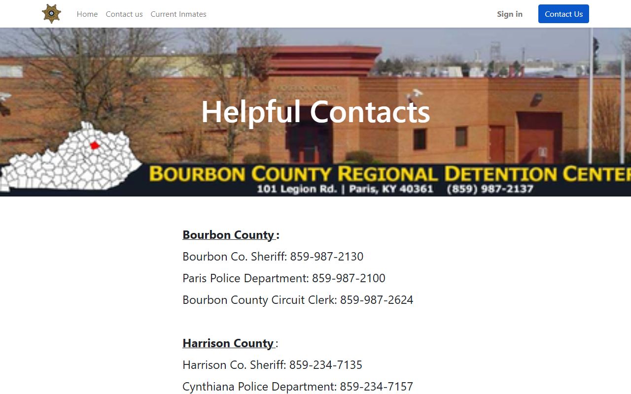Bourbon County inmate records jail helpful contacts