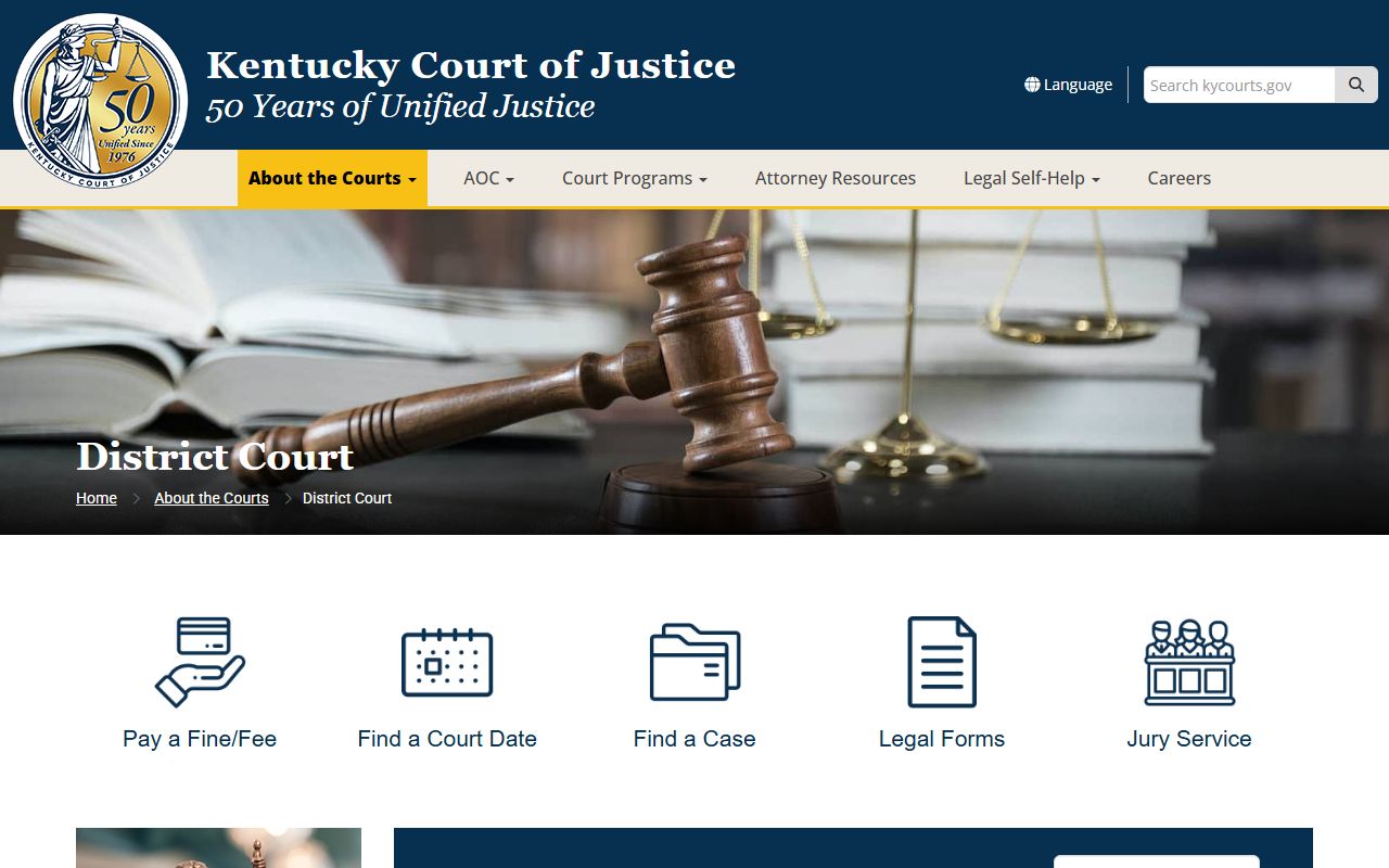 Bourbon County traffic court records Kentucky District Court overview